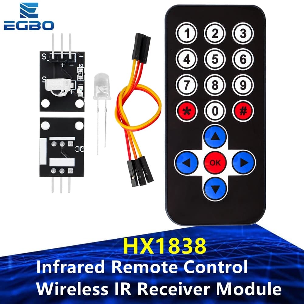 1Set Remote Control Module Infrared Module Wireless IR Receiver Kit FAI DA TE HX1838 for Arduino Raspberry Pi