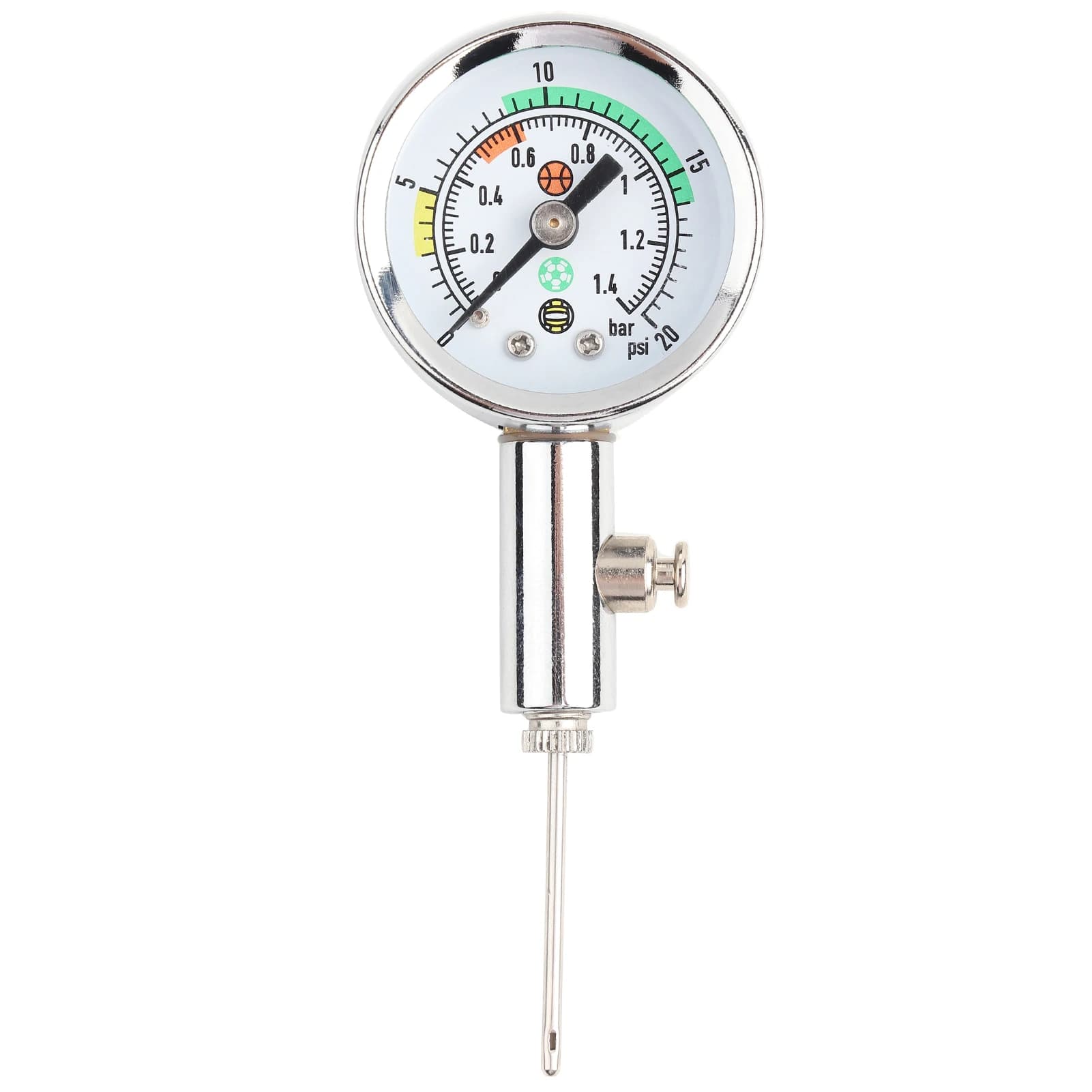 Ball Air Pressure Gauge 0-1.4bar / 0-20psi Barometer Tool for Basketball Football Volleyball