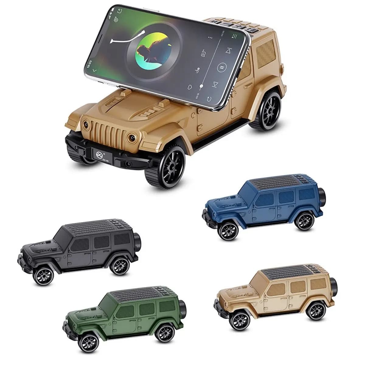 Top Car Model Altoparlante wireless Bluetooth Luci Riproduzione flash SCHEDA TF Radio FM Ornamento da tavolo Regalo per ragazzi Oro