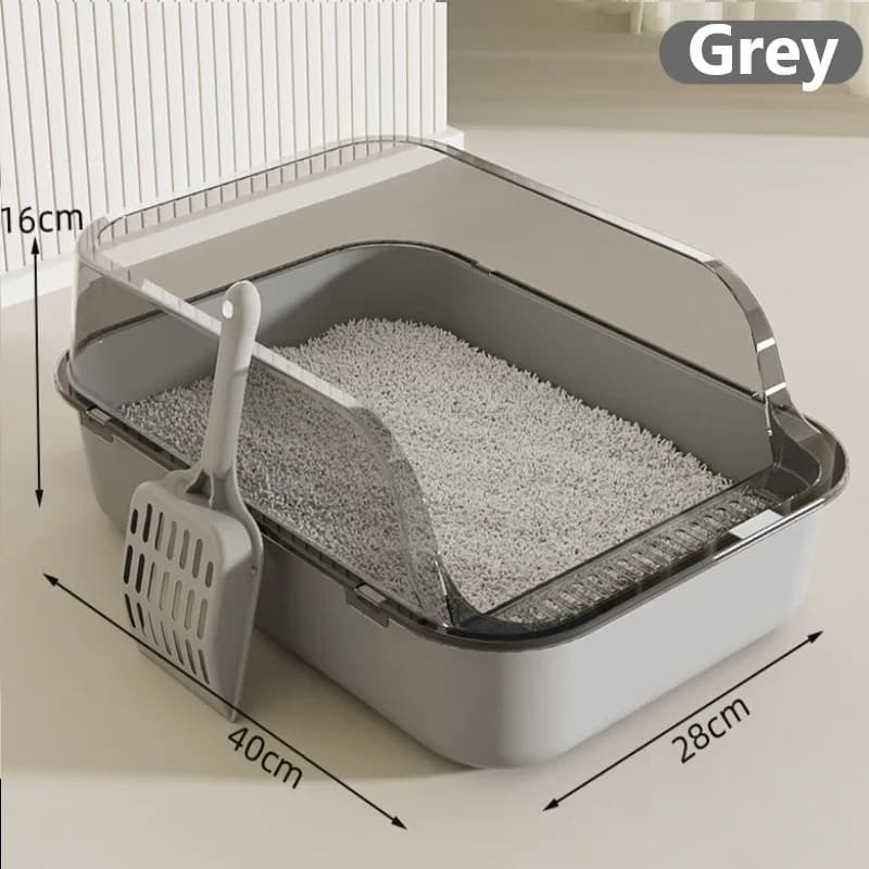 Lettiera per gatti Kitty Sandbox, semichiusa, antispruzzo, con vassoio igienico e vasca per la pulizia, accessori per la toilette degli animali domestici, lettiera per gattini