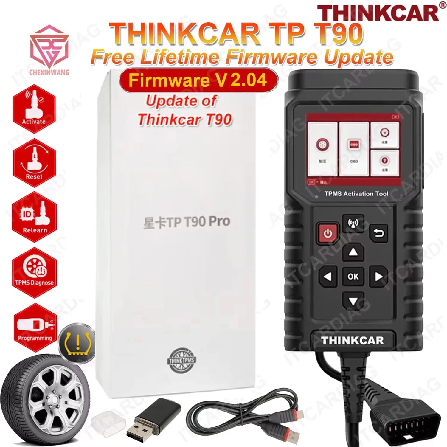 2026 ThinkCar TP T90 Pro v2.04 TPMS Aggiornamento firmware gratuito OBD2 Auto Diagnosi Codice guasto Programmatore Strumento sensore pressione pneumatici