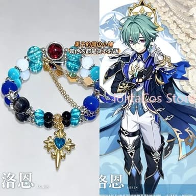 Braccialetto Fatto a Mano Originale Genshin Impact Lohen Flins Durin, Accessori Cosplay Anime, Decorazione, Regalo per Ragazze, Compleanno, Natale