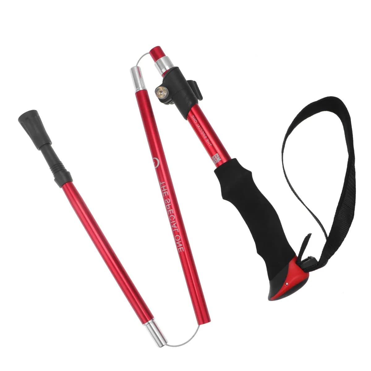 5 Sections Aluminum Alloy Telescopic Walk Stick, Resistant, Adjustable and Foldable for Trekking, Hiking and Leisure