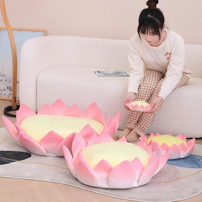 Bearing with Lotus Flower Bearing Chair cushion Round chair cushion Yoga cushion Meditation cushion for sofa Cushion for decorations Gifts