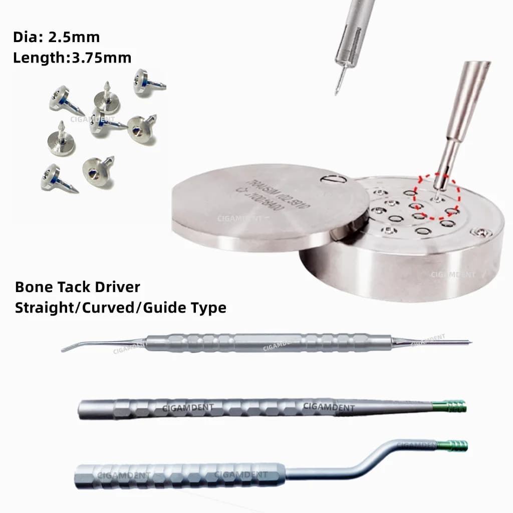 Dental Bone Tack Pins applicatore di fissaggio a membrana GBR Hole Guide Dispenser Bone Tack Pins Holder Nails Dispenser