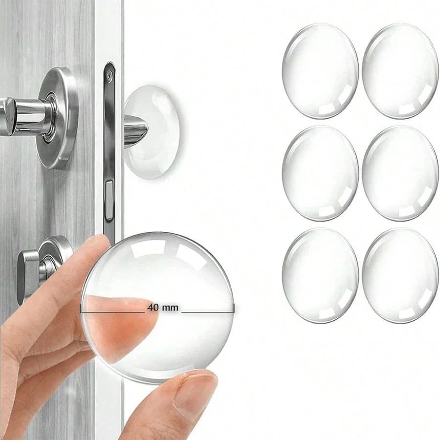 24/12/6 Pezzi Protezione Trasparente in Silicone Morbido per Maniglia Porta, Paracolpi Silenzioso Adesivo per Sicurezza Domestica