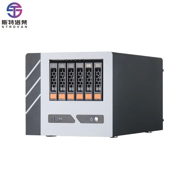 Case PC NAS a 6 Bay Hot-Swap con Scheda Madre Mini-ITX, Server di Archiviazione Domestico con Alimentatore e Ventola - Prodotto Usato in Stock