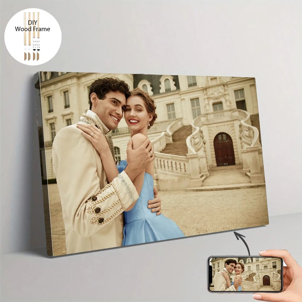 1 custom photo with do-it-yourself frame or frameless poster, print on custom canvas, customizable hanging painting