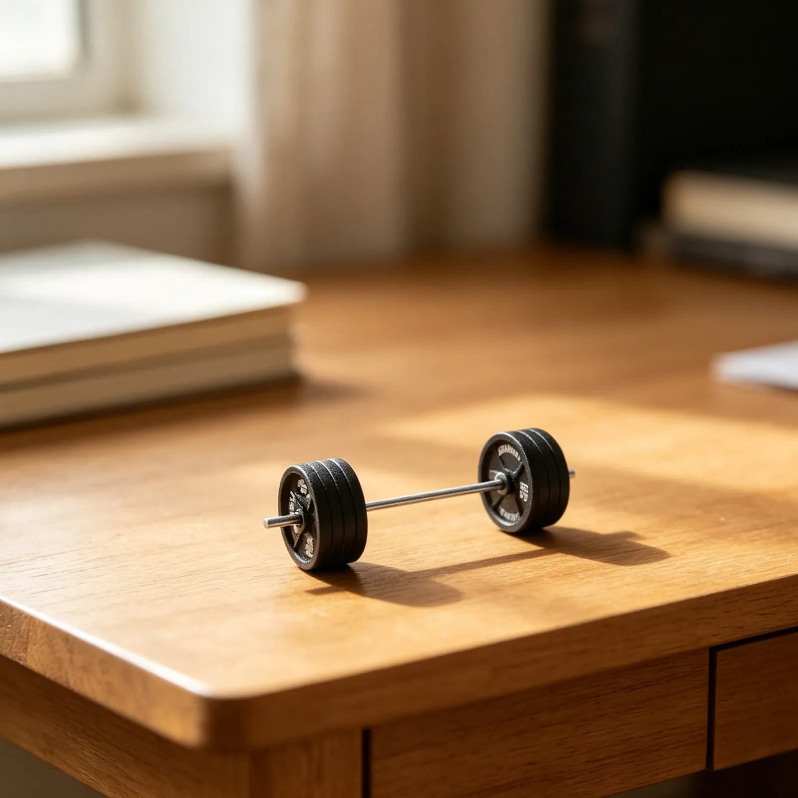 Mini Barbell Set Miniature Weight Plates Barbell Rack Decoration Fitness Prop for Desk Office Shelf Tiny Weights
