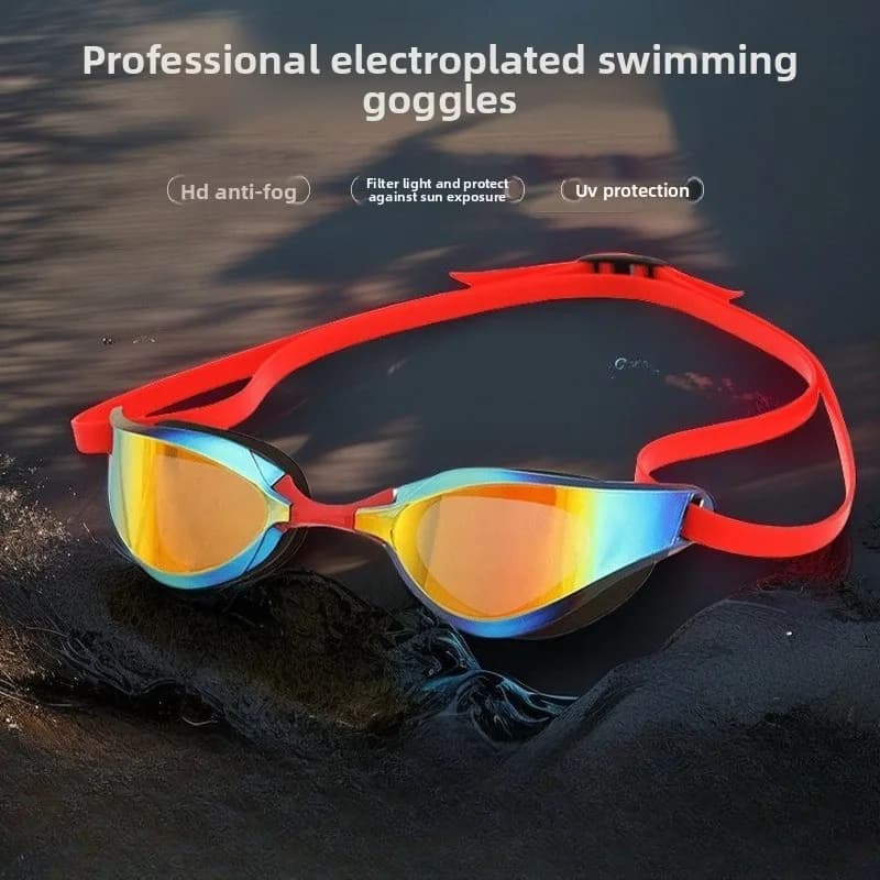 Unisex Professional Anti-Fog Swim Goggles with HD Wide-Angle Lens Comfortable Fit Nose Bridge, Stylish Design Glasses Eyewear