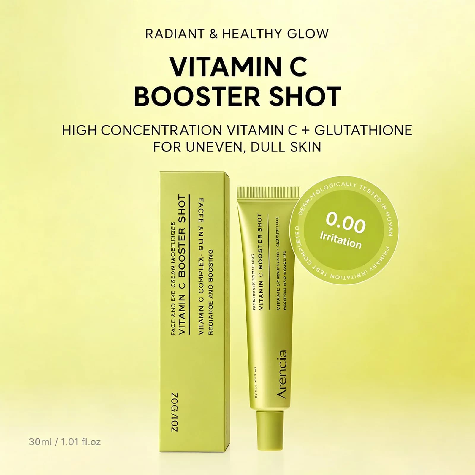 Crema Viso e Contorno Occhi alla Vitamina C – Crema Idratante con Niacinamide e Glutatione per una Pelle Luminosa e Idratata
