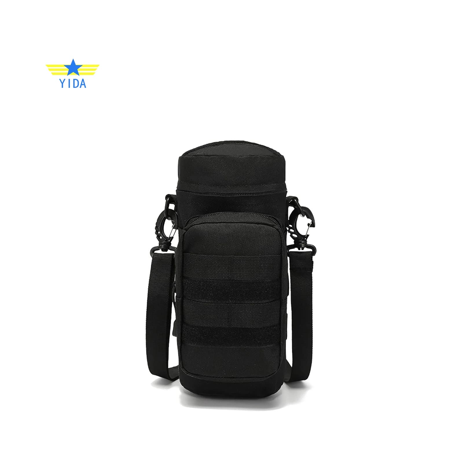 Water Bottle Pouch, Tactical MOLLE Hydration Carrier Bag with Extra Accessory Pouch and Detachable Shoulder Strap
