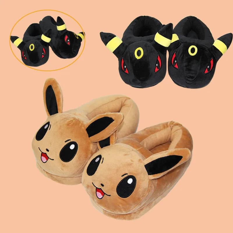 Nuovo inverno Anime Pokemon Pikachu Eevee Umbreon Simpson Kawaii peluche peluche bambini adulti pantofole calde casa scarpe da interno