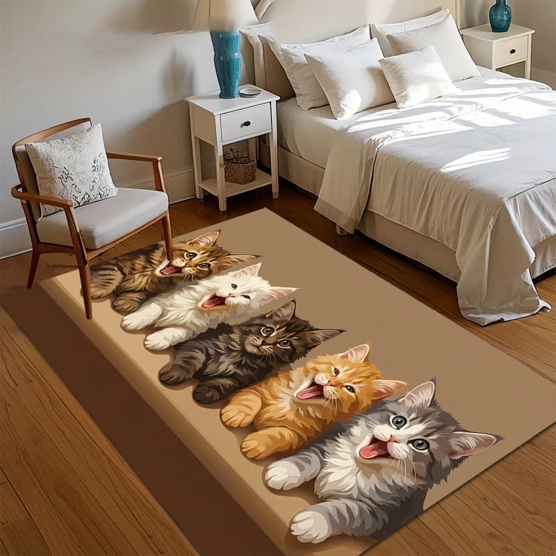 Tappeto Morbido Antiscivolo con Cane San Bernardo che si Accoglie al Divano, Tappetino per Camera da Letto, Soggiorno, Stanza dei Bambini, Decorazione per la Casa