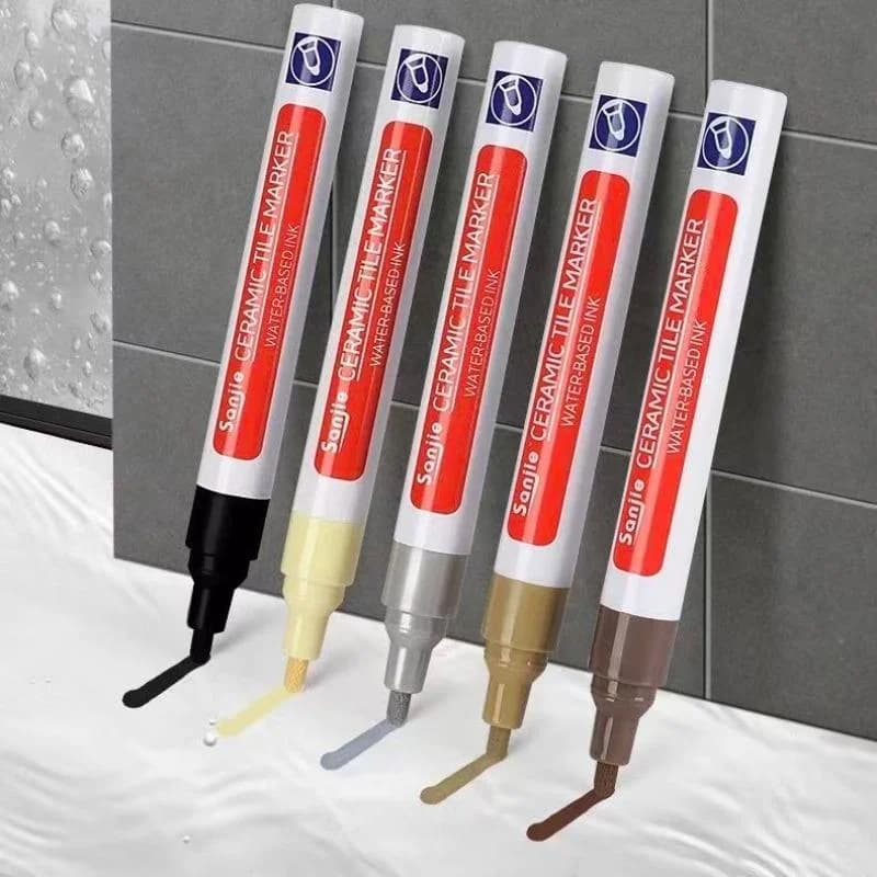 1Pcs Waterproof White Marker Pen Wall Seam Repair Tiles Grout Markers Pens Floor Bathroom Decontamination Paint Brush Tools