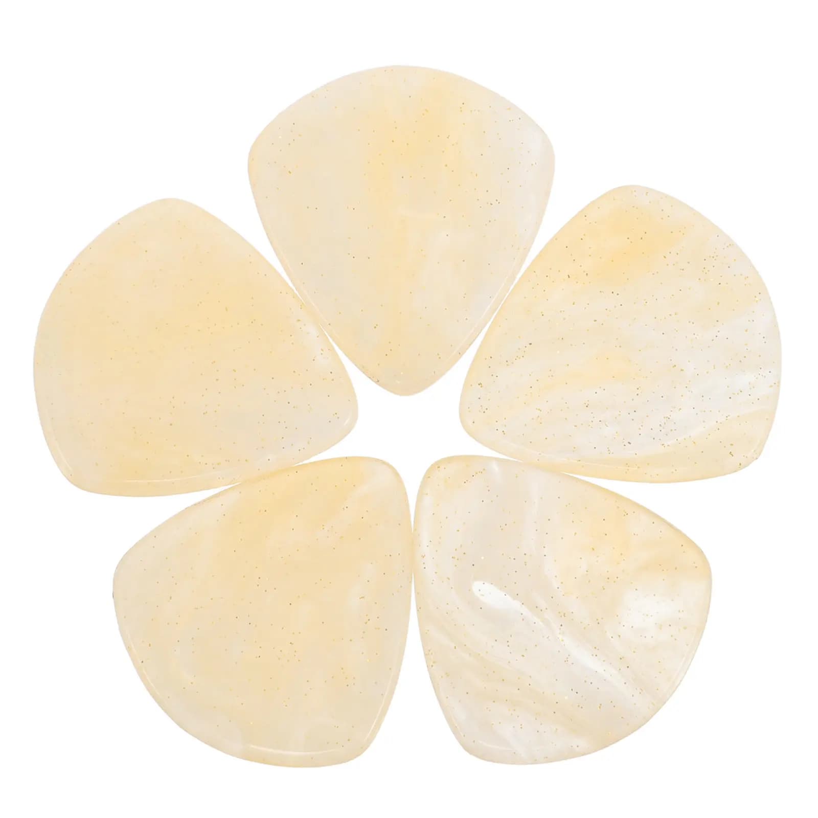 5Pcs Yellow Resin Guitar Picks Natural Resin Plectrums Heart Design for Electric Bass Acoustic Ukulele Decorative