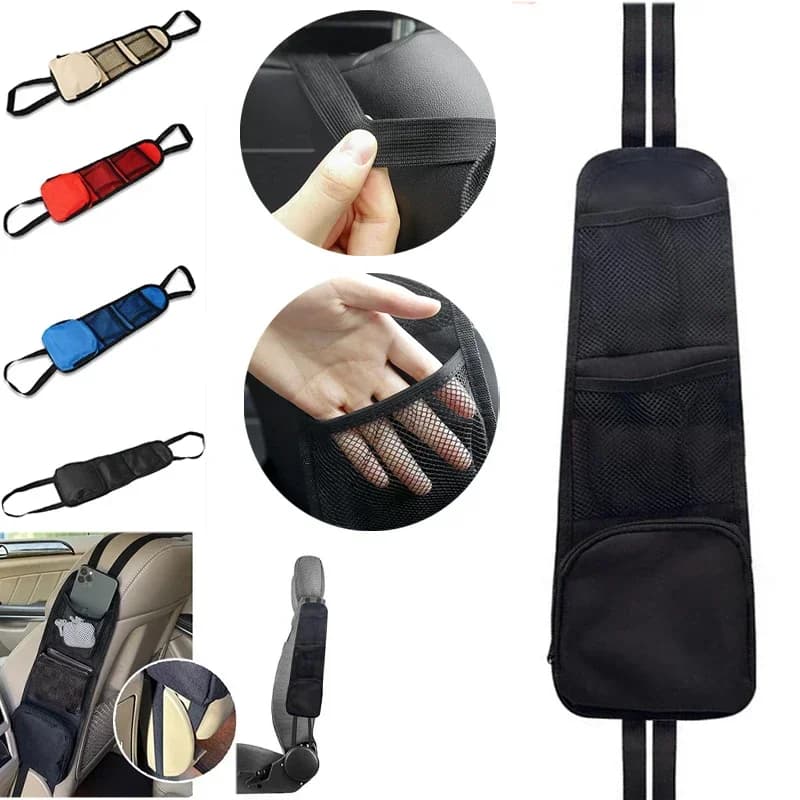 Organizer Laterale per Sedile Auto, SUV e Camion, Nuovo Portaoggetti con Tasca a Rete per Telefoni, Bevande e Portafogli, Organizzazione Interni Auto