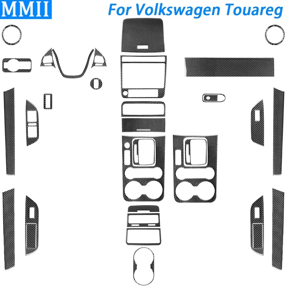 Per Volkswagen Touareg 2011-2018 in fibra di carbonio cambio uscita aria finestra ascensore cruscotto Set accessori interni auto adesivo
