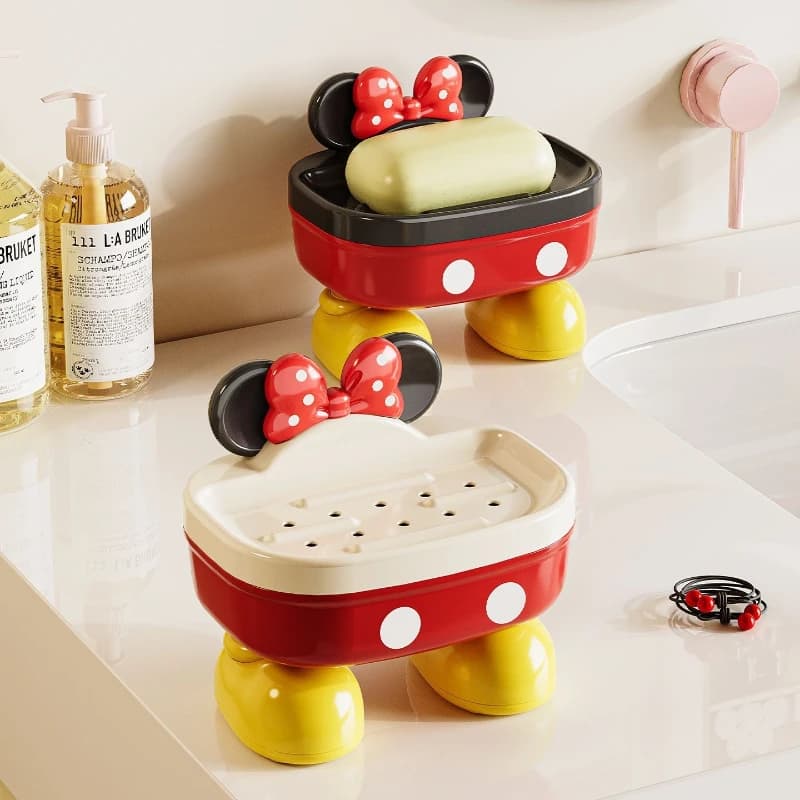 Commercio all'ingrosso del regalo dell'organizzatore del lavabo della cremagliera di immagazzinaggio dell'asciugamano della casa di Kawaii creativo della scatola di sapone sveglio del fumetto di Disney Mickey