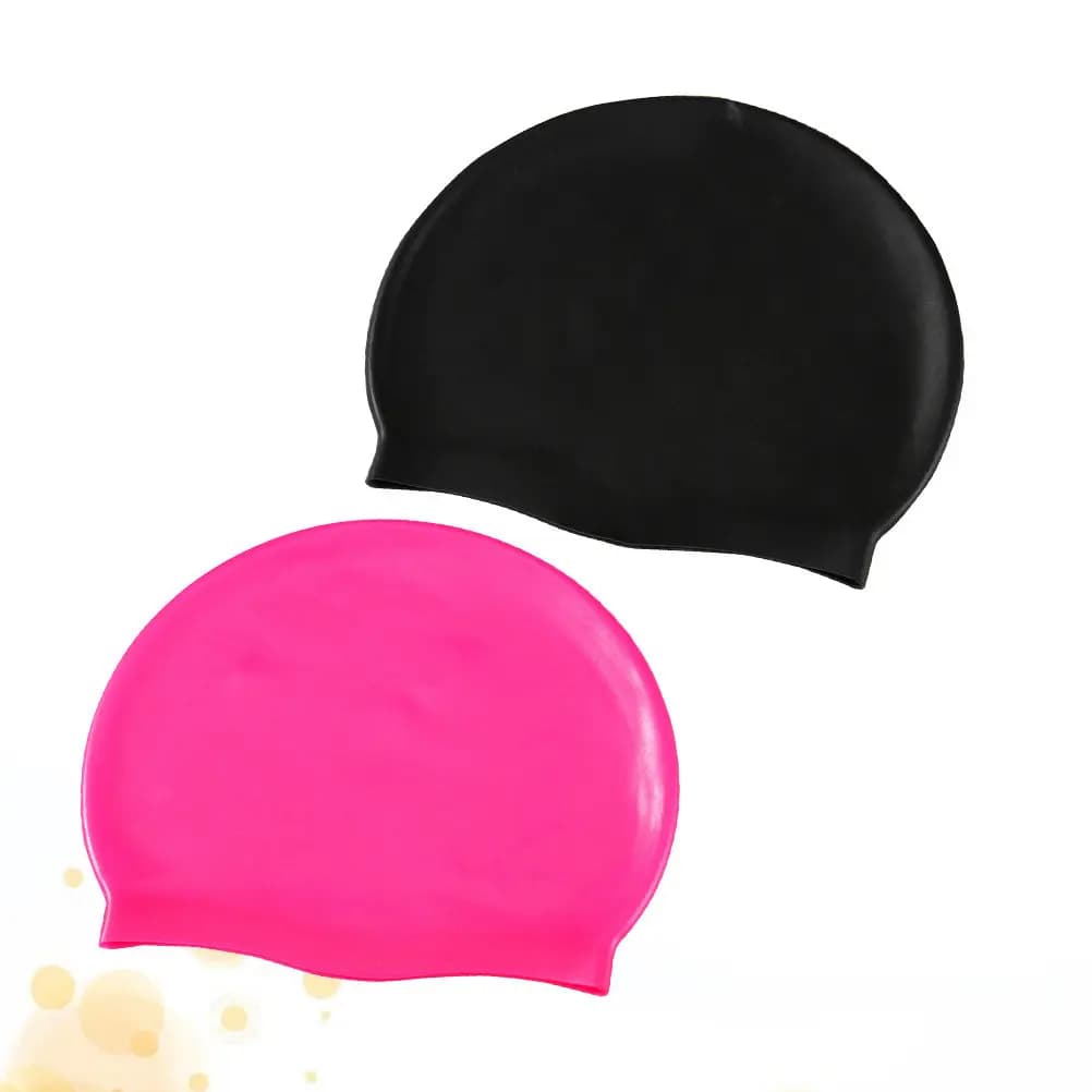 2 pezzi di accessori per il nuoto in gomma, cappuccio in silicone, cappelli impermeabili, cappello sportivo elastico