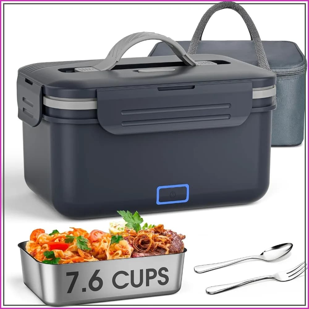 7.6 Cups Cordless Electric Lunch Box for Adults, 8000mAh Rechargeable, Automatic Heating for Office/Outdoor/Truck