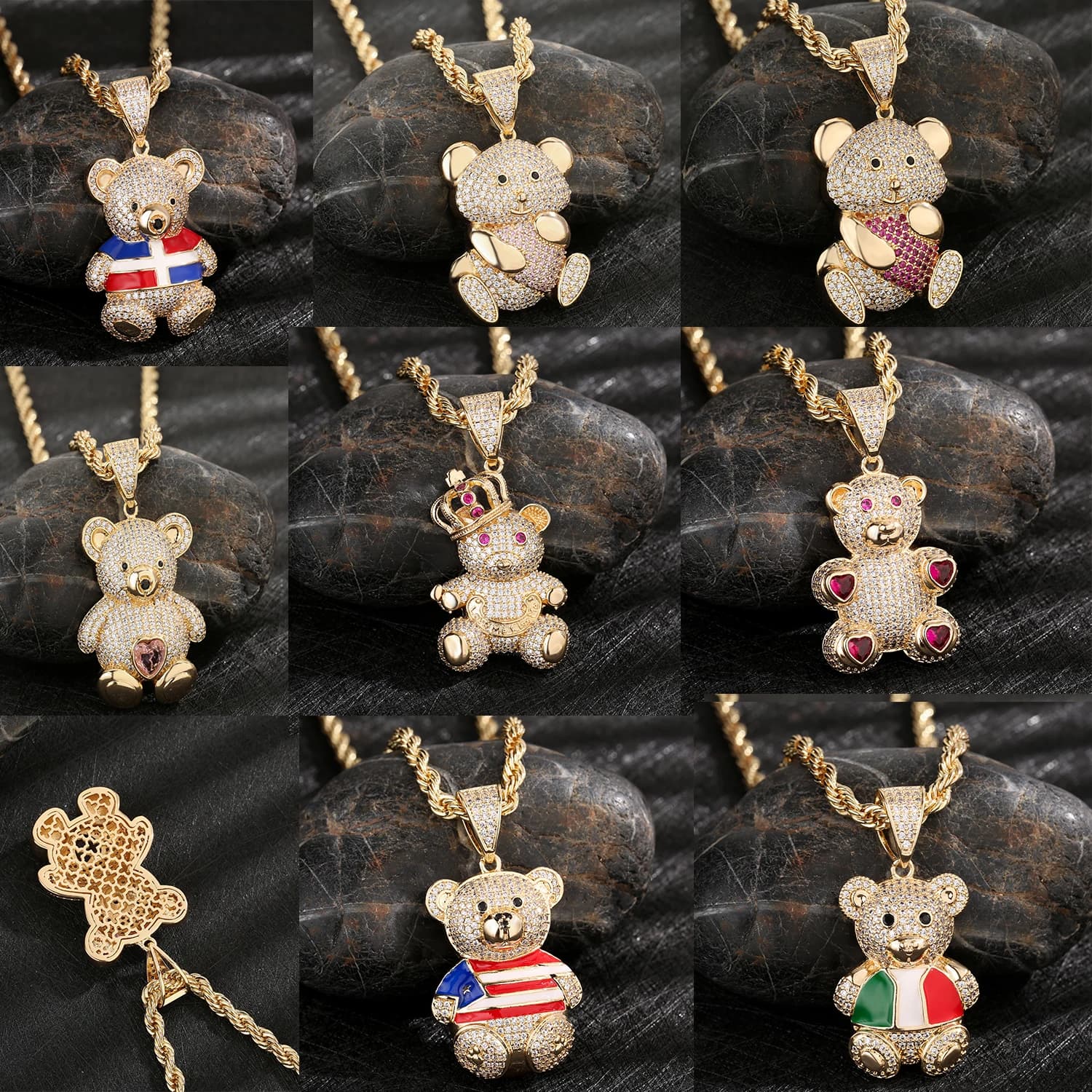 This Original Teddy Bear Pendant, Without Chain, Is a Beautiful Gift for Girls and Can Be Used as a Necklace Pendant or Backpack Charm