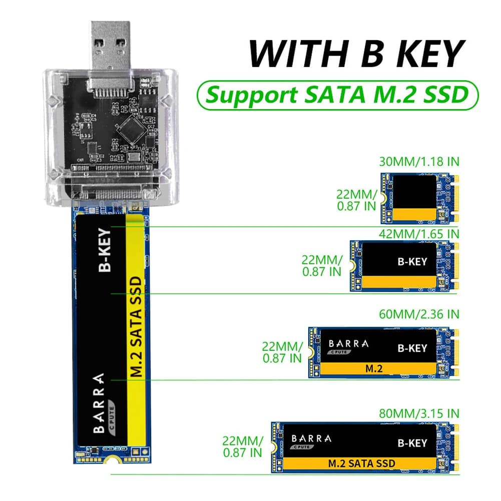 Custodia SSD M2 da M.2 a USB3.0 Gen 1 Custodia SSD ad alta velocità da 5 Gbps per custodie SATA M.2 NGFF per accessori PC Laptop esterno