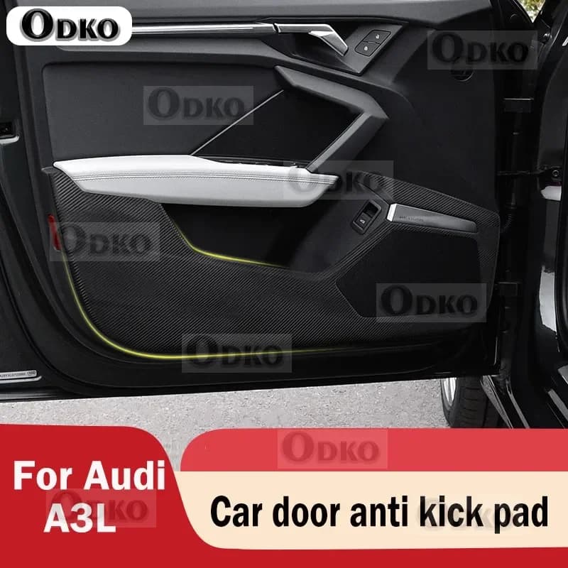 Per Audi A3L 2021 Hatchback Versione In Pelle Adesivo In Fibra di Carbonio Porta Anti Calcio Copertura Davanzale Della Porta Tappetino di Protezione Accessori