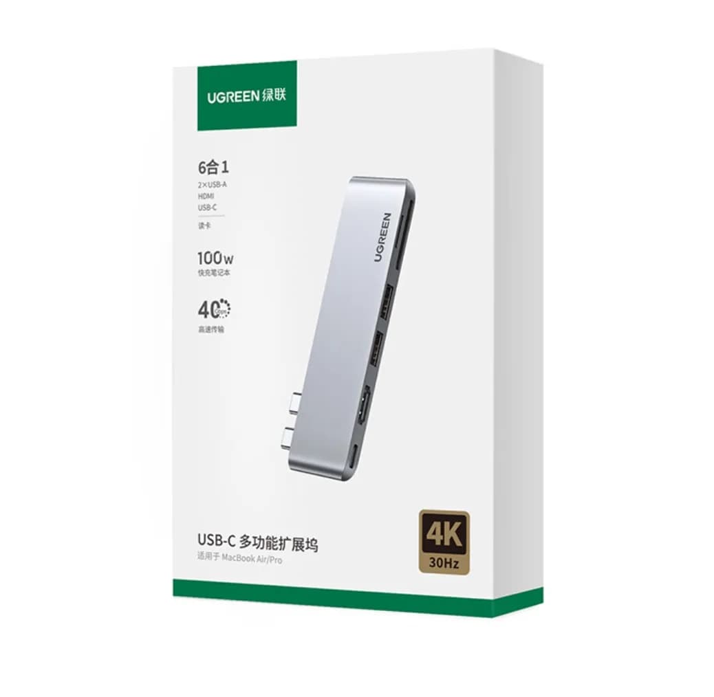 UGreen Type-C 6 in 1 Docking Station for Pro/Air 40Gbps 100W PD 4K60Hz Usb-c HDMI USB3.0 SD/TF