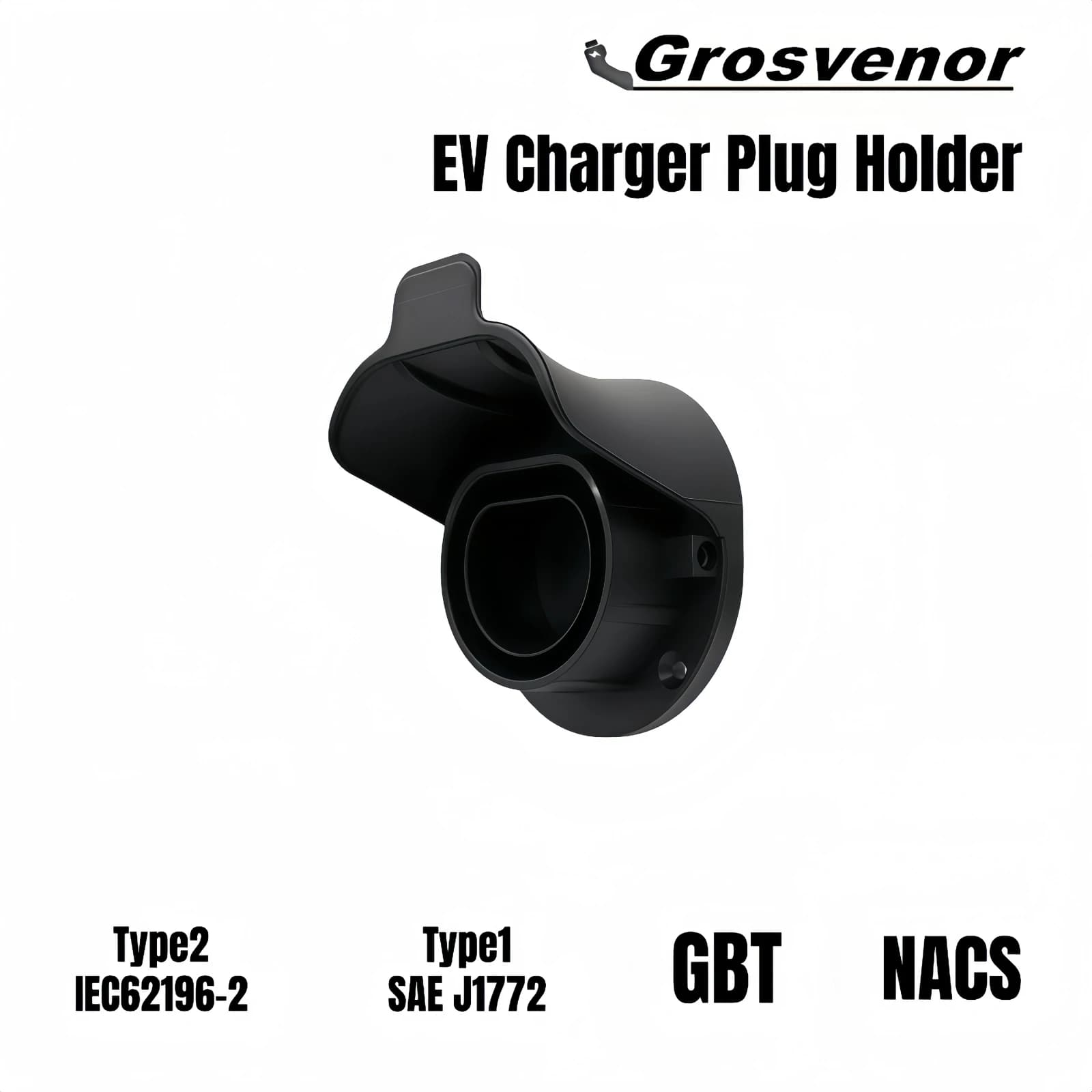 Electric Vehicle Type1 Type2 GBT NACS Charger Plug Holder SAEJ1772 IEC62196-2 EV Charging Cable Holder EVSE Wallbox Accessories