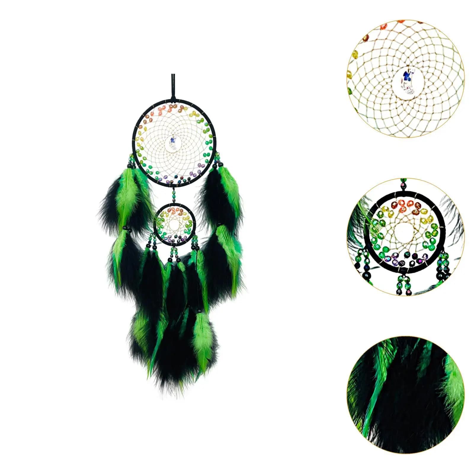 Circular Net Dreamcatcher Bohemian Wall Hanging Decoration Cozy Craft for Living Room Dorm Interior Walls