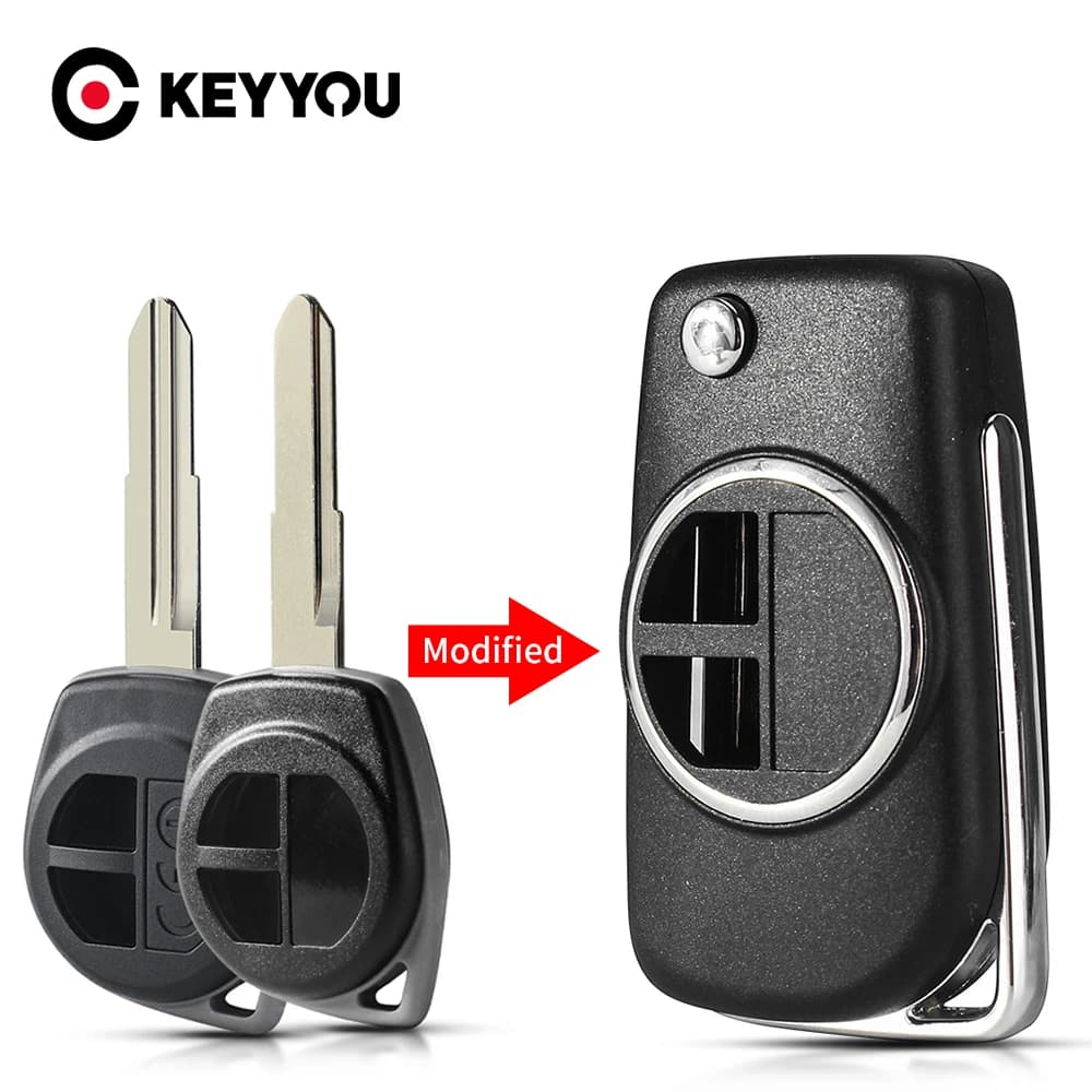 KEYYOU Modificato Per Suzuki Swift Grand Vitara Alto SX4 Liana Flip Chiave Dell'automobile Borsette Caso A Distanza di Ricambio Uncut HU133R/SZ11R Lama