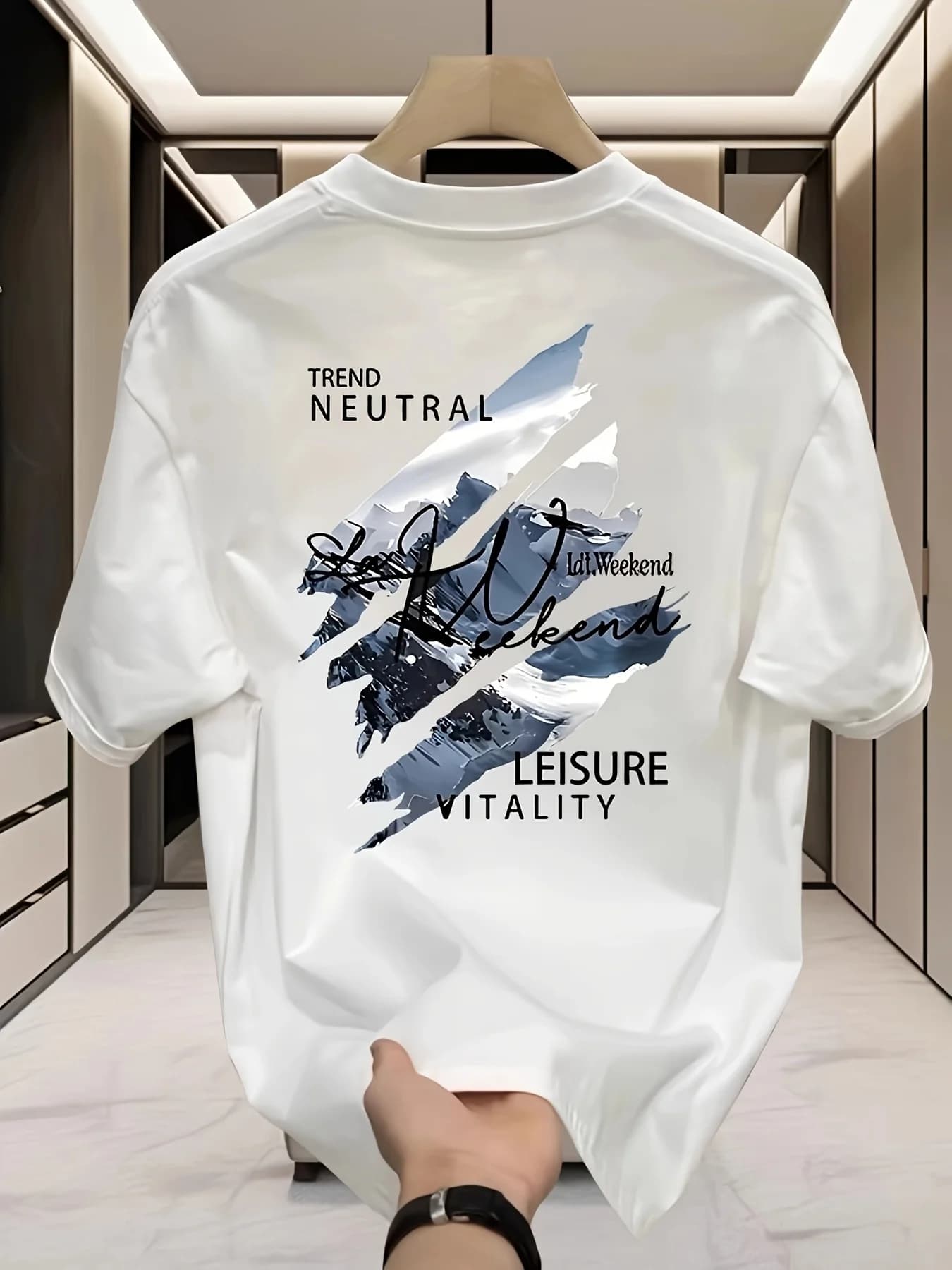 Nuova maglietta da uomo in cotone 100% con stampa estiva in stile street style. Adatto per una combinazione casual con top a maniche corte.