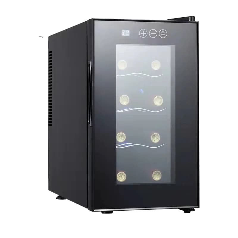 Mini Wine Refrigerator With Tempered Glass Door Electric Home Appliance Spare Parts Freestanding for Outdoor Car RV Use