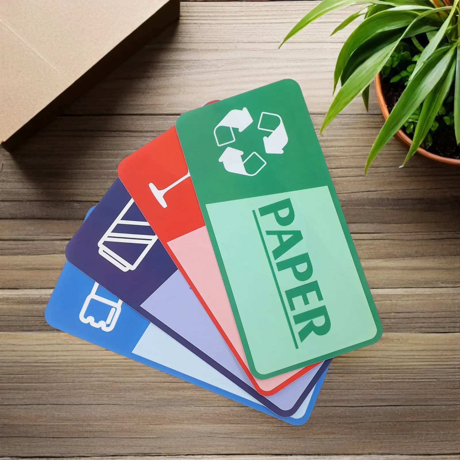 8 Sheets Trash Recycling Sticker Set Weatherproof Self-Adhesive Labels for Waste Bins Recycling Signs for Efficient Garbage