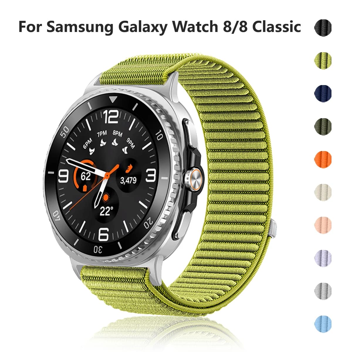 Cinturino ad anello in nylon senza spazi vuoti per Samsung Galaxy Watch 8 Classic 46mm/Watch 8 44mm 40mm cinturino intrecciato cinturino di ricambio Correa