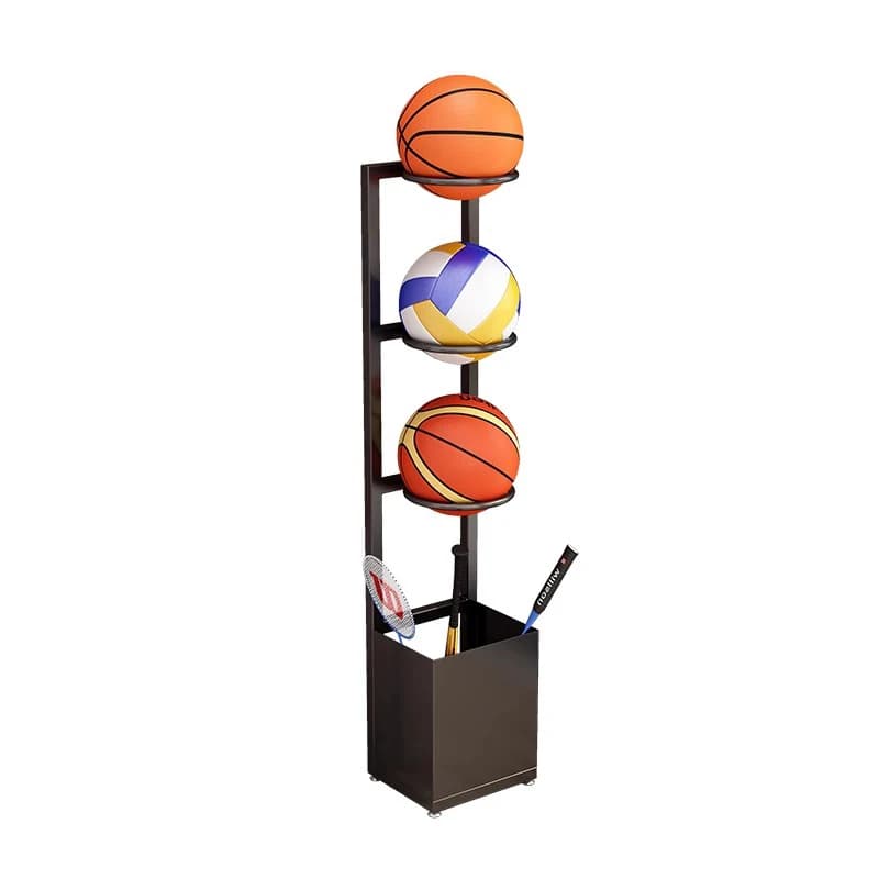 Basket and football holders, wall frame, for home, for indoors, for sports equipment, racket, ping pong door