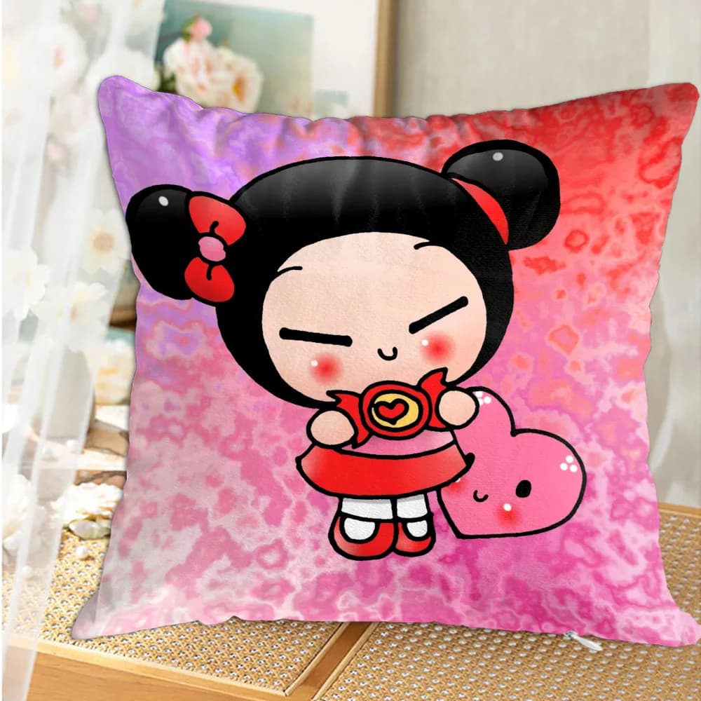 Kawaii P-Puccas Pillowcase Cushion Cover 45x45 Ornamental Pillows Christmas Decoration 2026 Personalized Gift Nordic Home