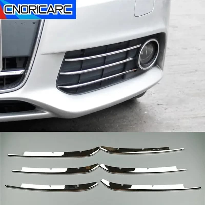 Auto Anteriore Fendinebbia Griglia Griglia Trim Strisce Adesivi Decorativi Per Audi A4 B8 2009-2012 Accessori Esterni In Acciaio Inox