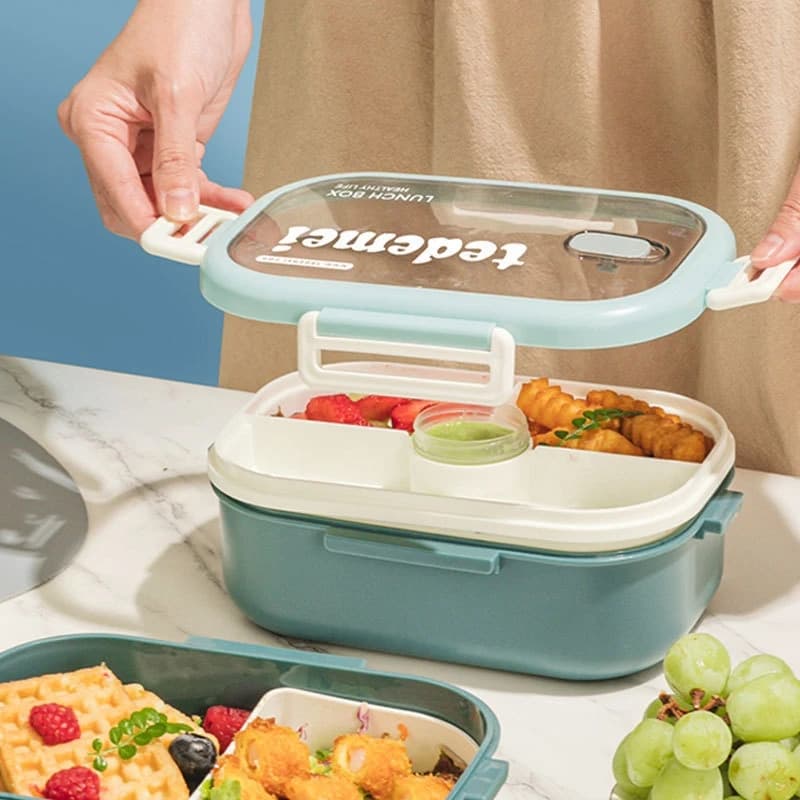 Bento Box in stile giapponese per microonde Contenitore per alimenti isolato a tenuta stagna Campeggio Picnic Uso in ufficio Scatola per il pranzo portatile per la preparazione dei pasti