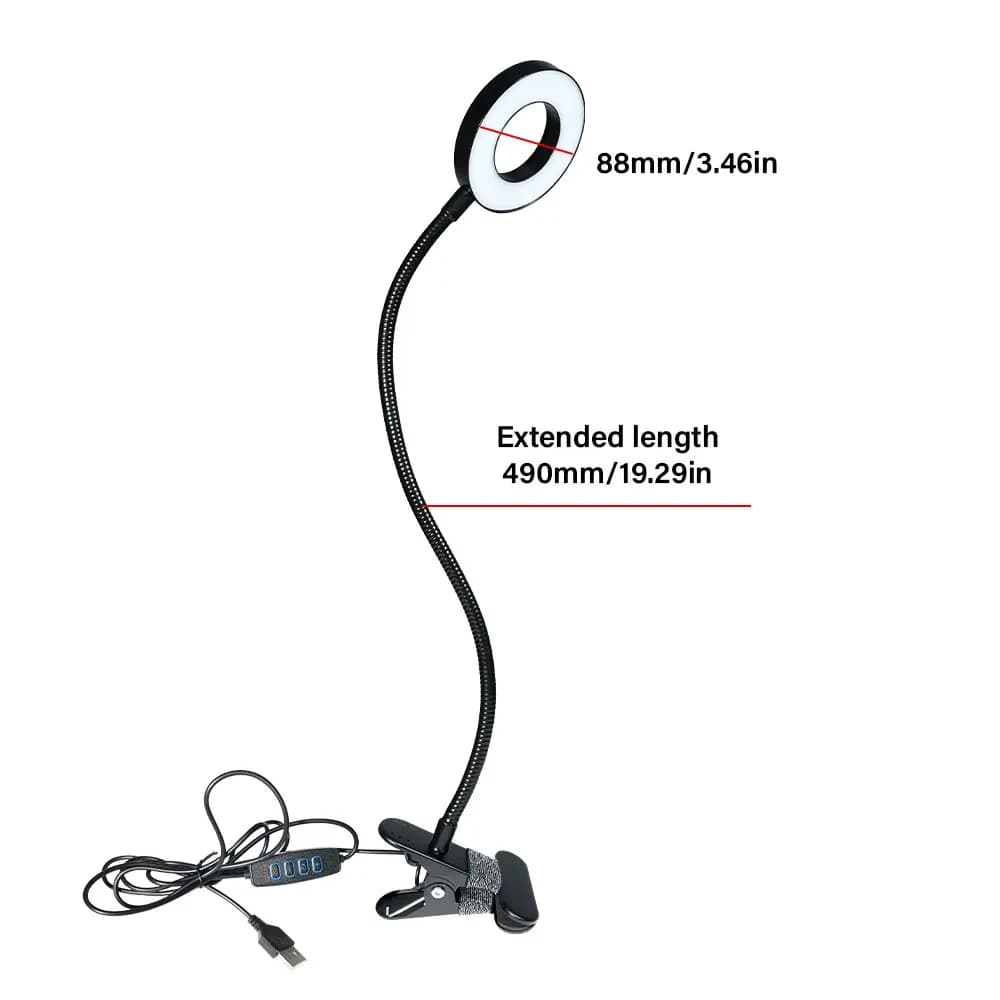 2026 Portable LED Desk Lamp 3 Color Modes student eye protection lamp USB Reading tattooed eyebrow nail ring light