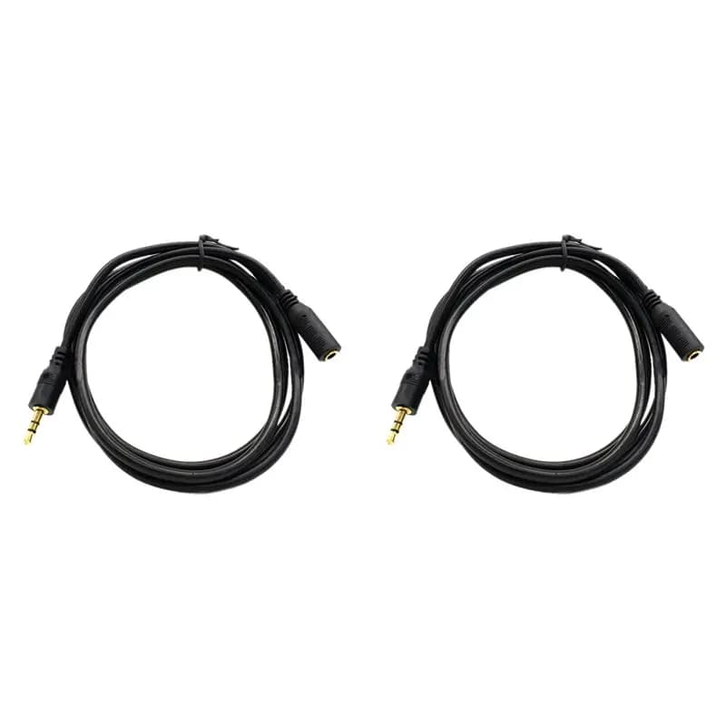 -[A51I Digital]2Pcs 3 Meters Headphone Extension Cable 3.5Mm Male To Female For Headphone Ipad Smartphones Tablets