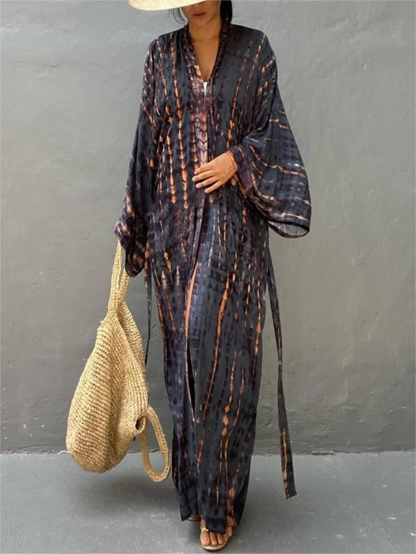 Kaftan Dresses for Women Plus Size Bathing Suit Cover Up Vneck Batwing Dress Loose Fit Moroccan Caftan Mumu Dresses