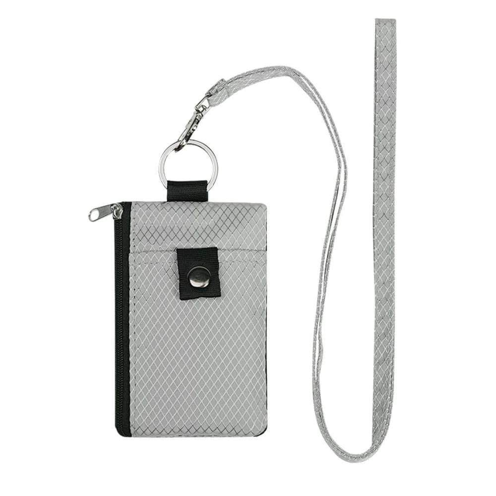Borsa Portamonete Portatile con Protezione RFID, Impermeabile con Cordino, Mini Portafoglio con Tracolla, Astuccio con Cerniera, Porta Carte