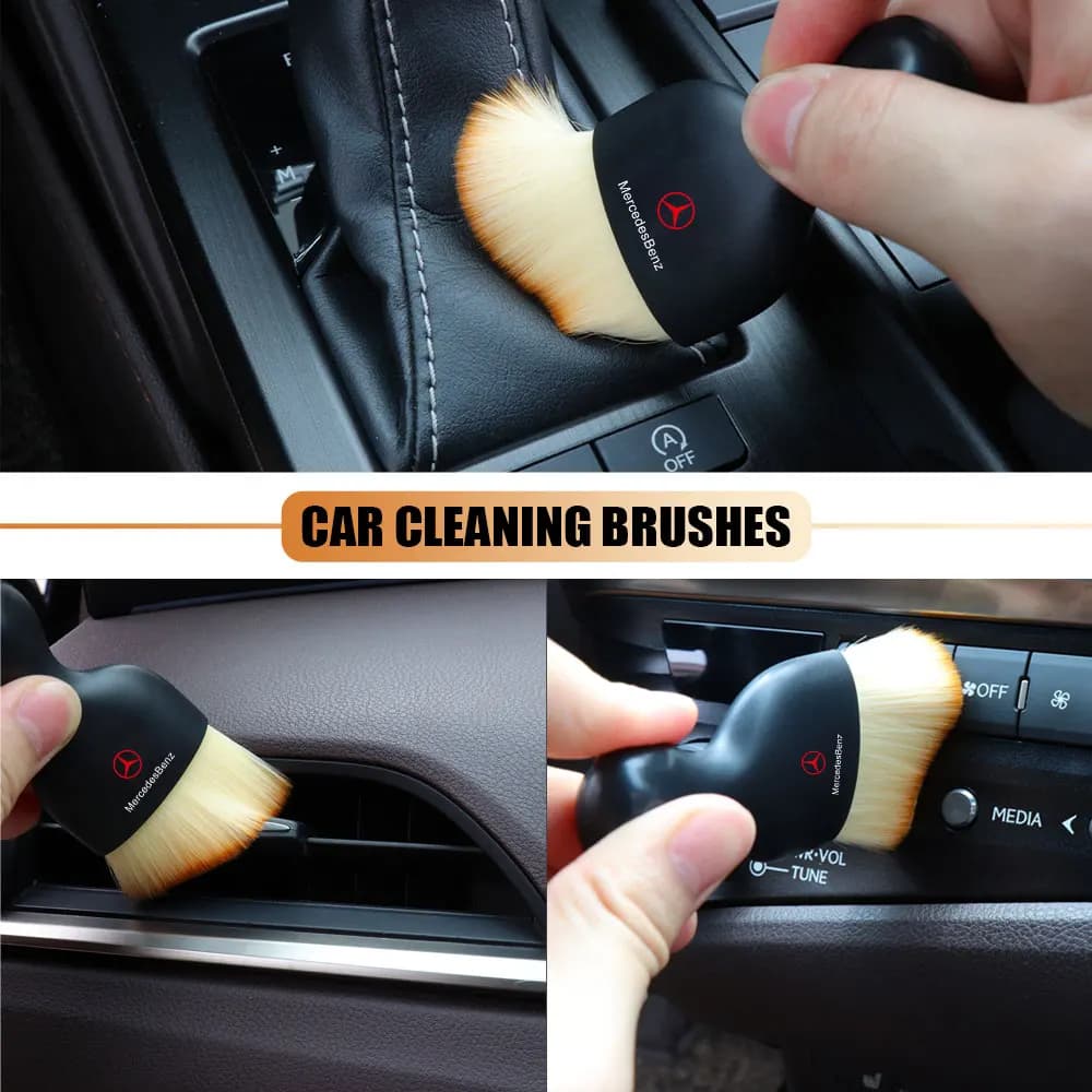 1pcs Car Stying Car Interior Soft Cleaning Brush Detailing Clean Tools Auto Valve Cap for Mercedes Benz A B C E R G S Class AMG
