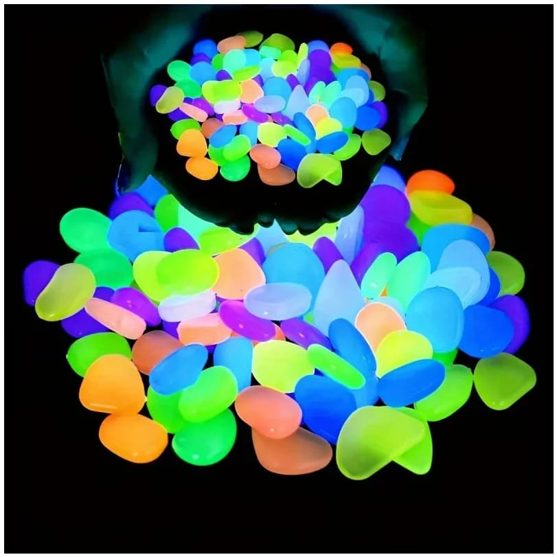 200 pezzi di ciottoli luminosi da 1 cm/0,314 pollici, pietre luminose in resina per paesaggistica, sentieri da giardino, piante in vaso, parchi, decorazioni per acquari