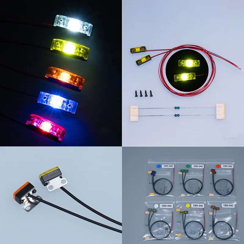 Luci di posizione laterali a LED Spia per 1/14 Tamiya RC Autocarro con cassone ribaltabile SCANIA 770S VOLVO 750 Mercedes-Benz ACTROS 3363 MAN Parti di automobili