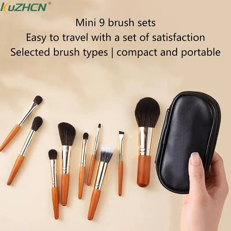 9 pz/lotto Mini Set di pennelli per trucco Kit di pennelli cosmetici da viaggio portatili pennelli per fondotinta per ombretti strumenti per il trucco di bellezza