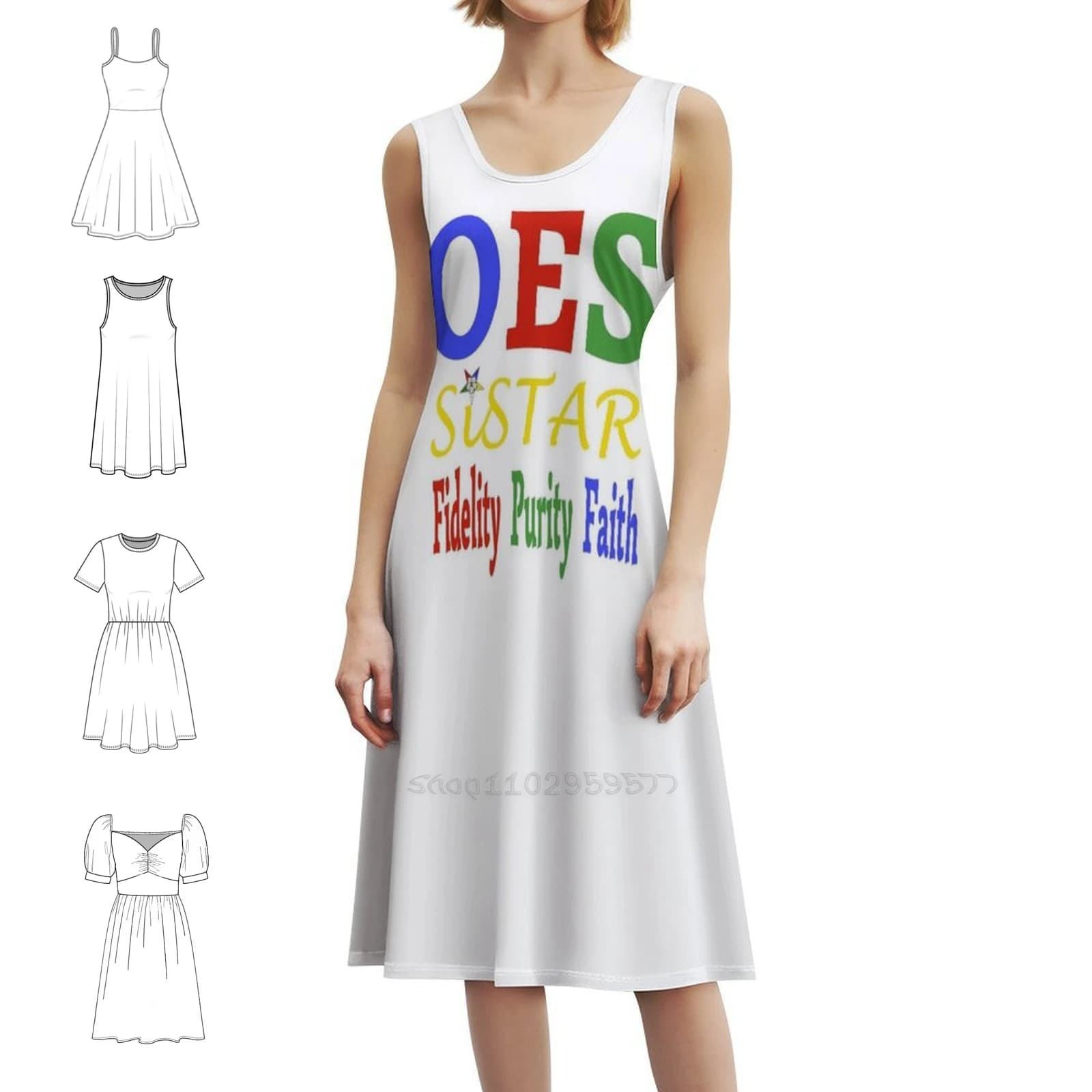 Oes Order Of The Eastern Star Logo Sisterhood Fidelity Abito da vacanza sexy per le donne Beach Party Compleanno Mini abito Ordine di