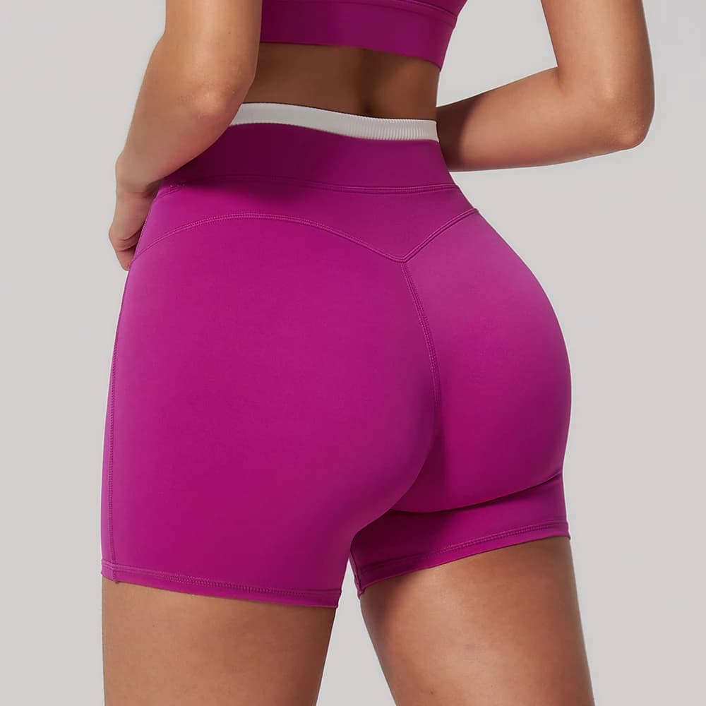 Pantaloncini Yoga Donna a Vita Alta, Push-Up, per Allenamento, Fitness, Palestra, Corsa, Ciclismo, Abbigliamento Sportivo Donna